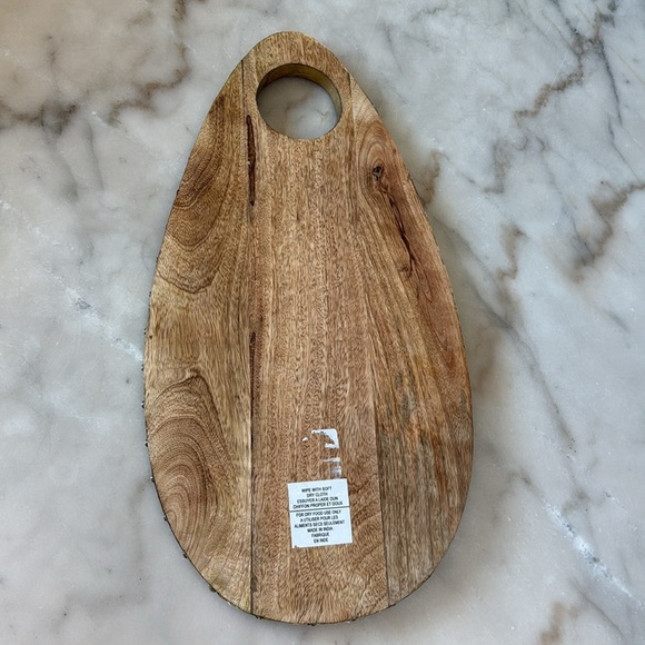 Natural Wood Cheese Board With Golden Edge Gold Accents - Picture 6 of 14
